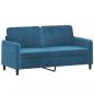 Preview: 2-Sitzer-Sofa Blau 140 cm Samt