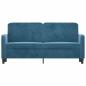 Preview: 2-Sitzer-Sofa Blau 140 cm Samt