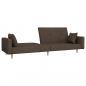 Preview: Schlafsofa 2-Sitzer mit 2 Kissen Taupe Stoff