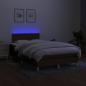 Preview: Boxspringbett mit Matratze & LED Dunkelbraun 120x200 cm Stoff