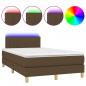 Preview: Boxspringbett mit Matratze & LED Dunkelbraun 120x200 cm Stoff