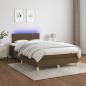 Preview: ARDEBO.de - Boxspringbett mit Matratze & LED Dunkelbraun 120x200 cm Stoff