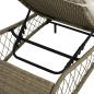 Preview: Sonnenliege mit Auflage Poly Rattan Grau