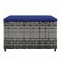 Preview: Gartenhocker mit Kissen 2 Stk. Grau Poly Rattan