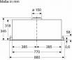 Preview: Bosch DLN87AC50 Lüfterbaustein, 86 cm breit, LED-Beleuchtung, Metallfettfilter, Edelstahl