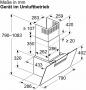 Preview: Bosch DWK87FN60 EEK: A+ Wandesse, 80 cm breit, 431 m³/h, Ab-/Umluft, Home Connect, Smart Hood Automatic, LED-Beleuchtung, Klarglas schwarz bedruckt