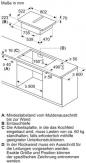 Preview: Bosch PVQ811HGA7 Serie 6 EEK:B Kochfeld mit Dunstabzug (HEZ9VDSB2 + PVQ811H26E ), 80 cm breit, 500 m³/h, Induktion, Flachkanal, DirectSelect, rahmenlos aufliegend, schwarz