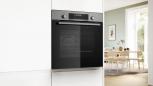 Preview: Bosch HBG578BS3 Serie 6 EEK: A+ Einbaubackofen, 71 L, 60 cm breit, 3D-Heißluft, Versenkknebel, Pyrolytisch + Hydrolytisch, Edelstahl