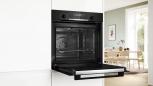 Preview: Bosch HBG578BB3 Serie 6 EEK: A+ Einbaubackofen, 71 L, 60 cm breit, 3D-Heißluft, Air Fry, Versenkknebel, Pyrolytisch + Hydrolytisch, schwarz