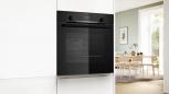 Preview: Bosch HBA574BB3 Serie 4 EEK: A+ Einbaubackofen, 71 L, 60 cm breit, 3D-Heißluft, AutoPilot 10, Versenkknebel, Pyrolytisch+Hydrolytisch, schwarz