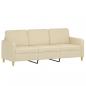 Preview: 3-Sitzer-Sofa mit Zierkissen Creme 180 cm Stoff