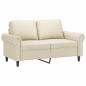 Preview: 2-Sitzer-Sofa Creme 120 cm Kunstleder