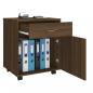 Preview: Rollschrank Braun Eichen-Optik 45x38x54 cm Holzwerkstoff