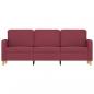 Preview: 3-Sitzer-Sofa Weinrot 180 cm Stoff