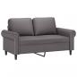 Preview: 2-Sitzer-Sofa Grau 120 cm Kunstleder