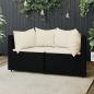 Preview: ARDEBO.de - Garten-Ecksofas mit Kissen 2 Stk. Schwarz Poly Rattan