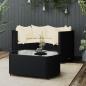 Preview: ARDEBO.de - 4-tlg. Garten-Lounge-Set mit Kissen Schwarz Poly Rattan