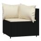 Preview: 4-tlg. Garten-Lounge-Set mit Kissen Schwarz Poly Rattan