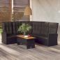 Preview: ARDEBO.de - 2-tlg. Garten-Lounge-Set mit Kissen Schwarz Poly Rattan