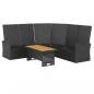 Preview: 2-tlg. Garten-Lounge-Set mit Kissen Schwarz Poly Rattan