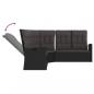 Preview: 2-tlg. Garten-Lounge-Set mit Kissen Schwarz Poly Rattan