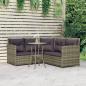 Preview: ARDEBO.de - 2-tlg. Sofagarnitur in L-Form mit Kissen Grau Poly Rattan 