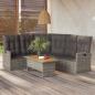 Preview: ARDEBO.de - 2-tlg. Garten-Lounge-Set mit Kissen Grau Poly Rattan