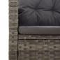 Preview: 2-tlg. Garten-Lounge-Set mit Kissen Grau Poly Rattan