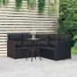 Preview: ARDEBO.de - 2-tlg. Sofagarnitur in L-Form mit Kissen Schwarz Poly Rattan 