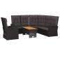 Preview: 3-tlg. Garten-Lounge-Set mit Kissen Schwarz Poly Rattan