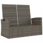 Preview: Gartenbank mit Liegefunktion & Kissen Grau 118 cm Poly Rattan