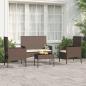 Preview: ARDEBO.de - 4-tlg. Garten-Lounge-Set mit Kissen Braun Poly Rattan