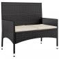 Preview: 4-tlg. Garten-Lounge-Set mit Kissen Schwarz Poly Rattan