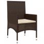 Preview: 4-tlg. Garten-Lounge-Set mit Kissen Braun Poly Rattan