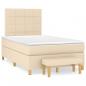 Preview: Boxspringbett mit Matratze Creme 120x200 cm Stoff