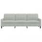 Preview: 3-Sitzer-Sofa Hellgrau 210 cm Samt