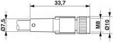 Preview: Phoenix Contact SAC-3P-M 8MS/ 3,0-PUR/M 8FS - Sensor-/Aktor-Kabel (1681936)