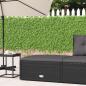 Preview: ARDEBO.de - Gartenhocker mit Kissen Schwarz Poly Rattan