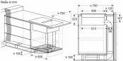 Preview: Bosch PVQ711HGA7 Serie 6 EEK:B Kochfeld mit Dunstabzug (HEZ9VDSB2 + PVQ711H26E), 70 cm breit, 500 m³/h, Induktion, Flachkanal, DirectSelect, rahmenlos aufliegend, schwarz