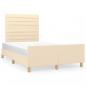 Preview: ARDEBO.de - Bettgestell ohne Matratze Creme 120x190 cm Stoff