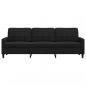 Preview: 3-Sitzer-Sofa Schwarz 210 cm Samt