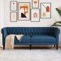 Preview: ARDEBO.de - Chesterfield-Sofa 3-Sitzer Blau Stoff