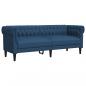 Preview: Chesterfield-Sofa 3-Sitzer Blau Stoff