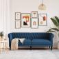 Preview: Chesterfield-Sofa 3-Sitzer Blau Stoff