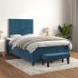 Preview: Boxspringbett mit Matratze Dunkelblau 120x190 cm Samt