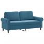 Preview: 2-Sitzer-Sofa Blau 140 cm Samt