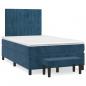 Preview: ARDEBO.de - Boxspringbett mit Matratze Dunkelblau 120x190 cm Samt