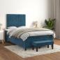 Preview: Boxspringbett mit Matratze Dunkelblau 120x190 cm Samt