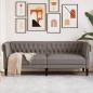 Preview: ARDEBO.de - Chesterfield-Sofa 3-Sitzer Taupe Stoff