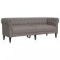 Preview: Chesterfield-Sofa 3-Sitzer Taupe Stoff